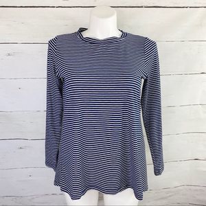 3/$30 Bobeau Striped Mock Neck Soft Stretch Top